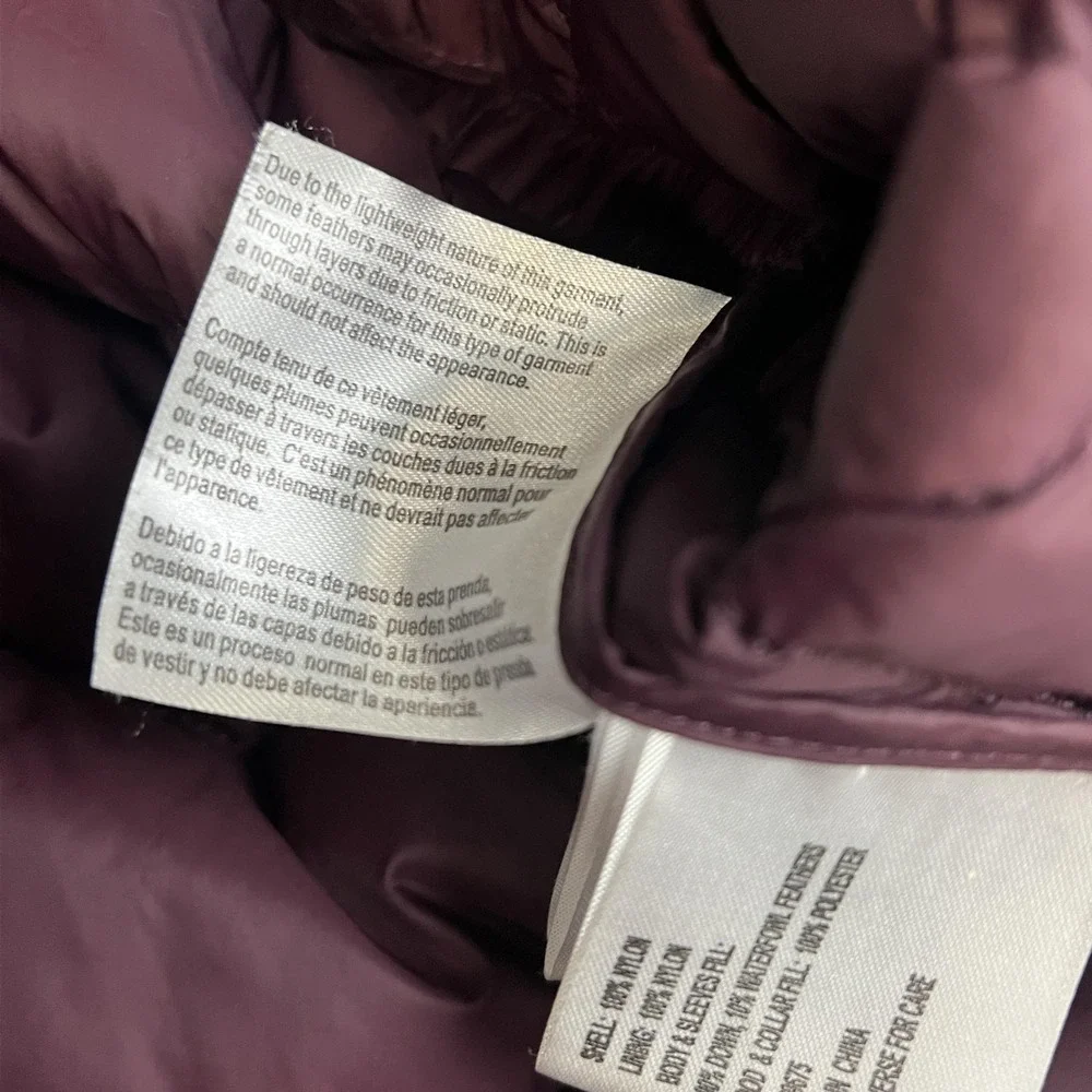 Michael Michael Kors Jacket Womens Small Purple Hooded Packable Down Puffer Coat